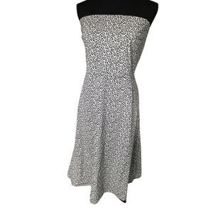 New York & Company Black and White Floral Print Tube Dress